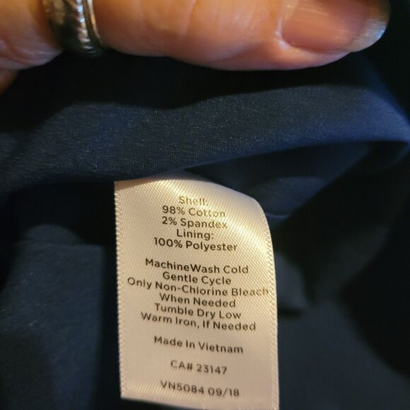 Talbots Petite Skirt Women's 16P Navy Blue Pink Floral Lined Lightweight Pencil - Picture 8 of 9